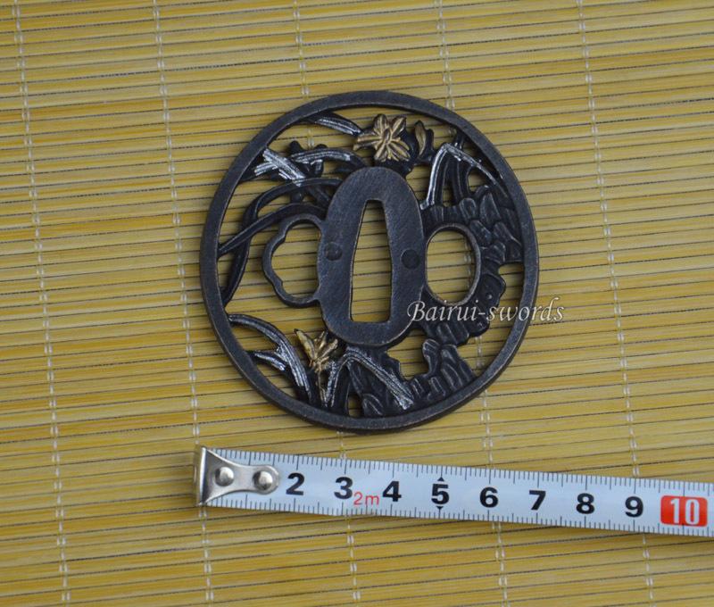 Alloy Japanese Katana Flowers Tsuba Samurai Sword Fittings