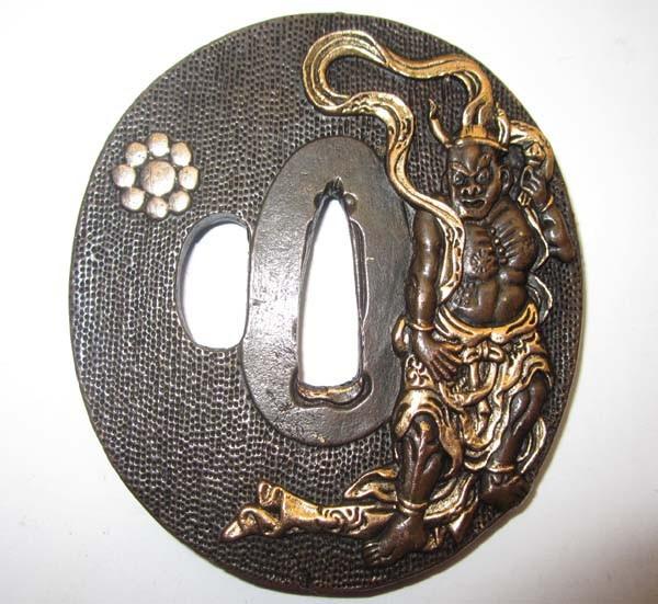 Rare Top Tsuba/Buddha,Solid Copper Japanese Samurai Sword